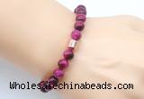 CGB9280 8mm, 10mm red tiger eye & drum hematite power beads bracelets