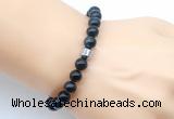 CGB9281 8mm, 10mm blue tiger eye & drum hematite power beads bracelets