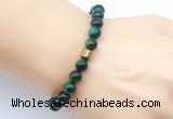 CGB9283 8mm, 10mm green tiger eye & drum hematite power beads bracelets