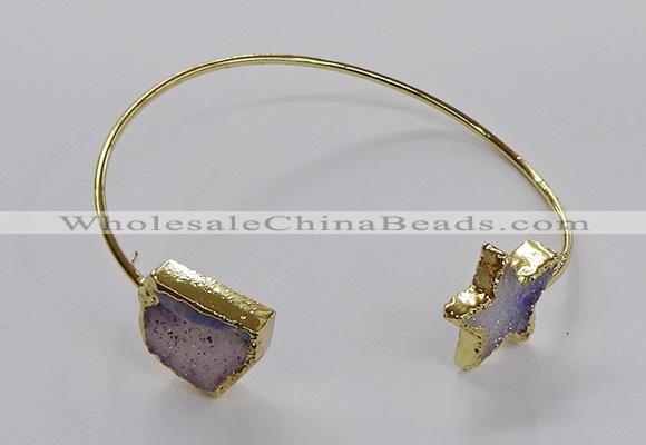 CGB929 15*20mm - 18*18mm freeform & star druzy agate bangles