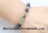 CGB9292 8mm, 10mm fluorite & drum hematite power beads bracelets