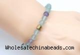 CGB9304 8mm, 10mm matte fluorite & drum hematite power beads bracelets