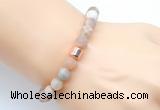 CGB9305 8mm, 10mm matte sunstone & drum hematite power beads bracelets