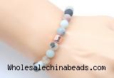 CGB9306 8mm, 10mm matte amazonite & drum hematite power beads bracelets