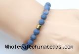 CGB9323 8mm, 10mm matte dumortierite & drum hematite power beads bracelets