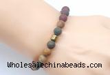 CGB9328 8mm, 10mm matte picasso jasper & drum hematite power beads bracelets