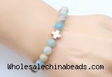 CGB9353 8mm, 10mm amazonite & cross hematite power beads bracelets