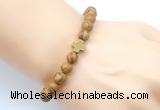 CGB9361 8mm, 10mm wooden jasper & cross hematite power beads bracelets