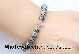 CGB9367 8mm, 10mm dalmatian jasper & cross hematite power beads bracelets