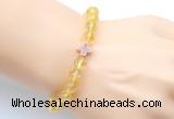 CGB9404 8mm, 10mm citrine & cross hematite power beads bracelets