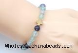 CGB9407 8mm, 10mm fluorite & cross hematite power beads bracelets