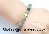 CGB9408 8mm, 10mm seaweed quartz & cross hematite power beads bracelets