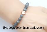 CGB9409 8mm, 10mm labradorite & cross hematite power beads bracelets