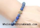 CGB9440 8mm, 10mm matte lapis lazuli & cross hematite power beads bracelets