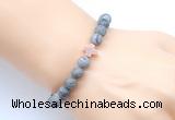 CGB9448 8mm, 10mm matte grey picture jasper & cross hematite power beads bracelets