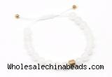 CGB9460 8mm, 10mm white jade & drum hematite adjustable bracelets