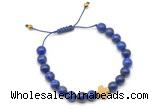 CGB9467 8mm, 10mm lapis lazuli & cross hematite adjustable bracelets