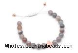 CGB9485 8mm, 10mm Botswana agate & cross hematite adjustable bracelets