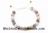 CGB9489 8mm, 10mm bamboo leaf agate & drum hematite adjustable bracelets