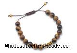 CGB9500 8mm, 10mm yellow tiger eye & rondelle hematite adjustable bracelets