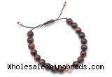 CGB9502 8mm, 10mm red tiger eye & cross hematite adjustable bracelets