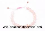 CGB9511 8mm, 10mm rose quartz & cross hematite adjustable bracelets