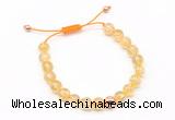 CGB9514 8mm, 10mm citrine & round hematite adjustable bracelets