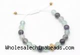 CGB9517 8mm, 10mm fluorite & cross hematite adjustable bracelets