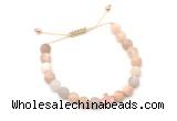 CGB9531 8mm, 10mm matte sunstone & cross hematite adjustable bracelets