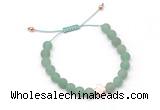 CGB9534 8mm, 10mm matte green aventurine & cross hematite adjustable bracelets