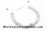 CGB9538 8mm, 10mm matte white crazy lace agate & cross hematite adjustable bracelets