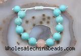 CGB9601 12mm round blue howlite & rose quartz adjustable bracelets