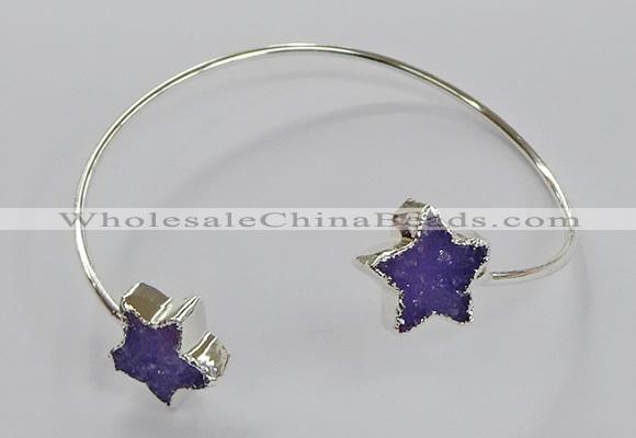 CGB969 15*15mm - 18*18mm star druzy agate bangles wholesale