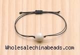 CGB9921 Fashion 12mm white fossil jasper adjustable bracelet jewelry