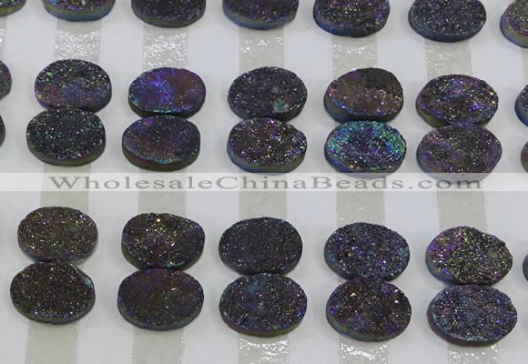 CGC186 13*18mm oval druzy quartz cabochons wholesale