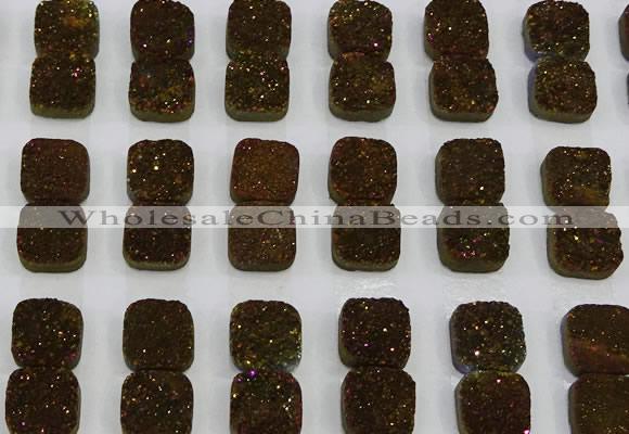 CGC225 12*12mm square druzy quartz cabochons wholesale