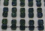 CGC226 12*12mm square druzy quartz cabochons wholesale