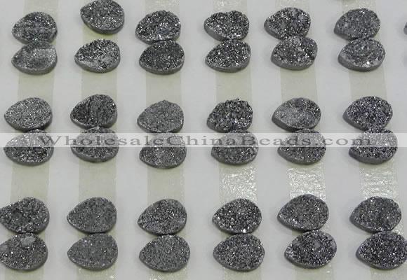 CGC233 10*14mm flat teardrop druzy quartz cabochons wholesale