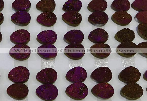 CGC242 12*16mm flat teardrop druzy quartz cabochons wholesale