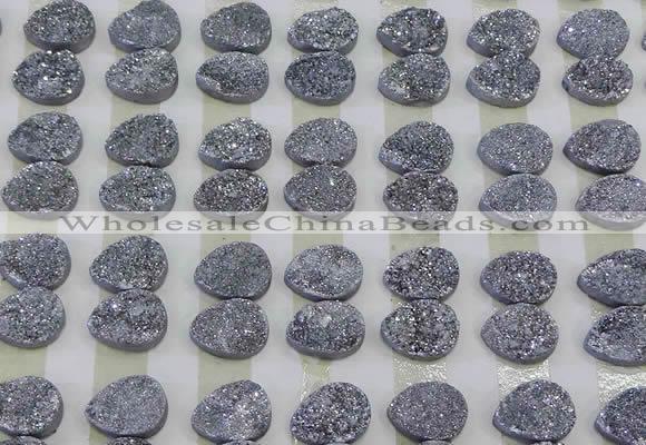 CGC243 12*16mm flat teardrop druzy quartz cabochons wholesale