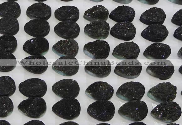 CGC257 13*18mm flat teardrop druzy quartz cabochons wholesale