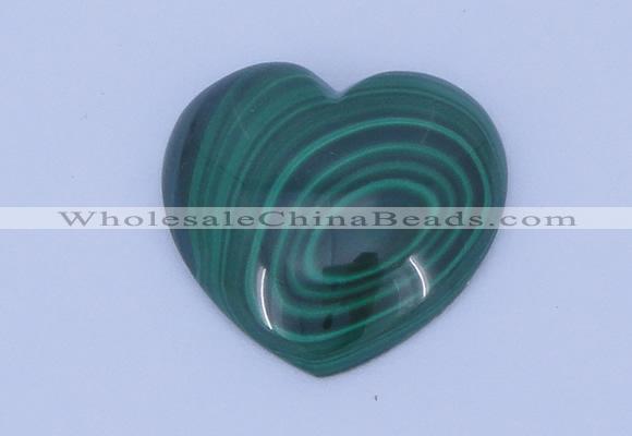 CGC38 25*25mm heart natural malachite gemstone cabochons