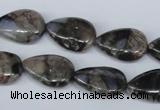 CGE07 15.5 inches 13*18mm flat teardrop glaucophane gemstone beads