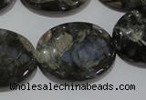 CGE136 15.5 inches 22*30mm oval glaucophane gemstone beads