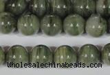 CGH05 15.5 inches 12mm round green hair stone beads wholesale