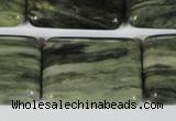 CGH31 15.5 inches 22*30mm rectangle green hair stone beads