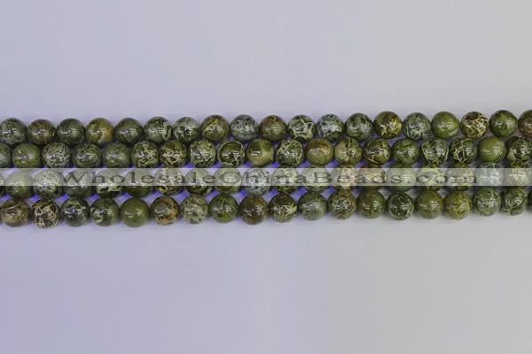 CGJ352 15.5 inches 8mm round green bee jasper beads wholesale