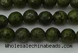 CGJ461 15.5 inches 6mm faceted round green jasper beads wholesale