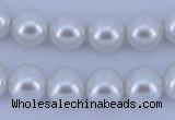 CGL01 10PCS 16 inches 4mm round dyed glass pearl beads wholesale