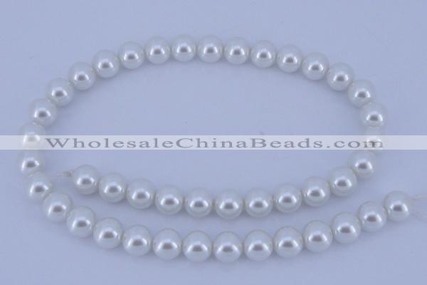 CGL01 10PCS 16 inches 4mm round dyed glass pearl beads wholesale